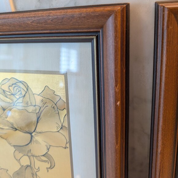 Vintage Metallic Rose and Flower Art - Picture 3 of 13